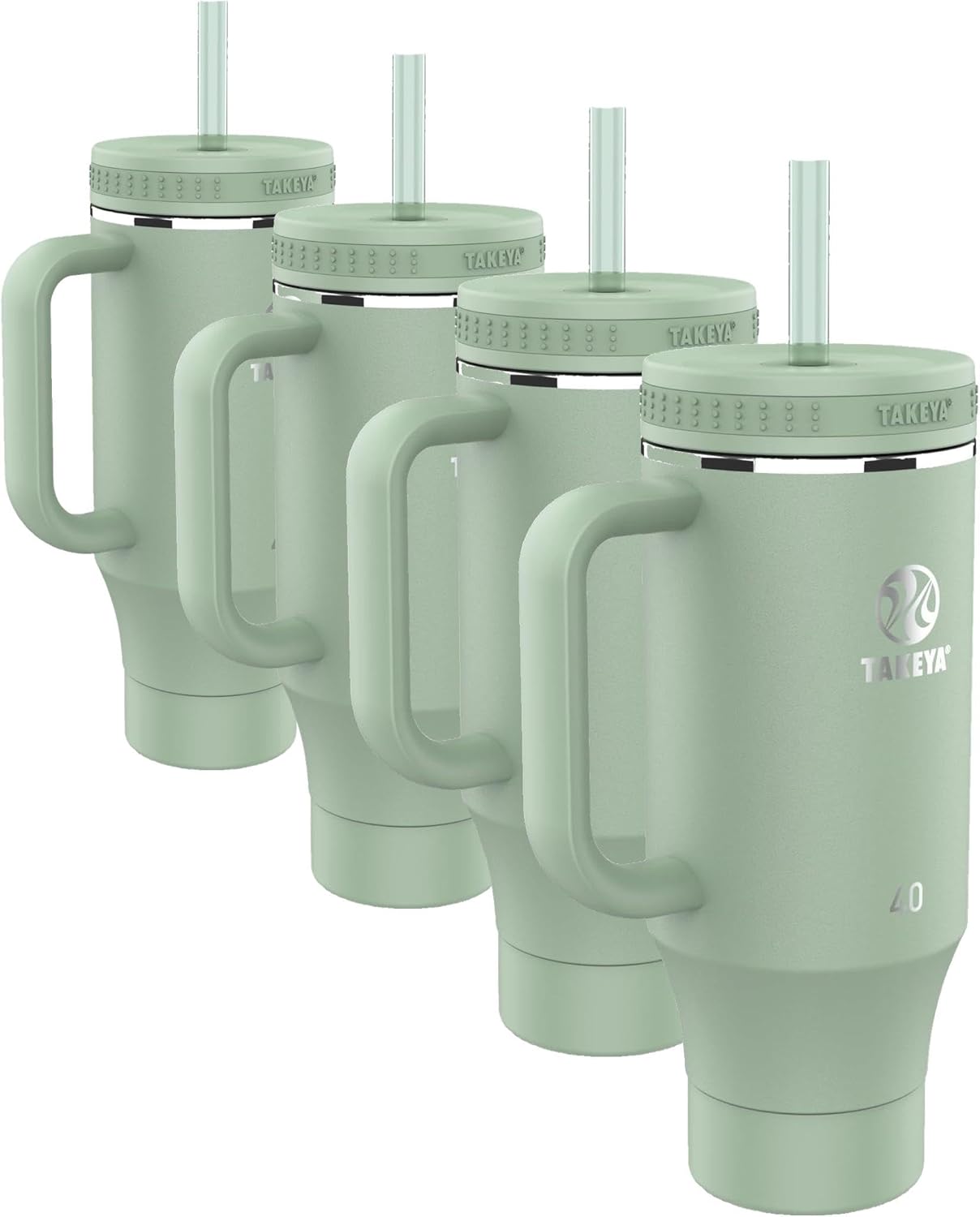 Vaso acero inox 40oz con tapa 2 popotes asa Wiith aislamiento doble