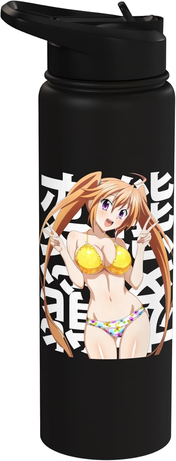 Botella de agua aislada de acero inoxidable anime waifu