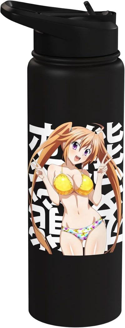 Botella de agua aislada de acero inoxidable anime waifu