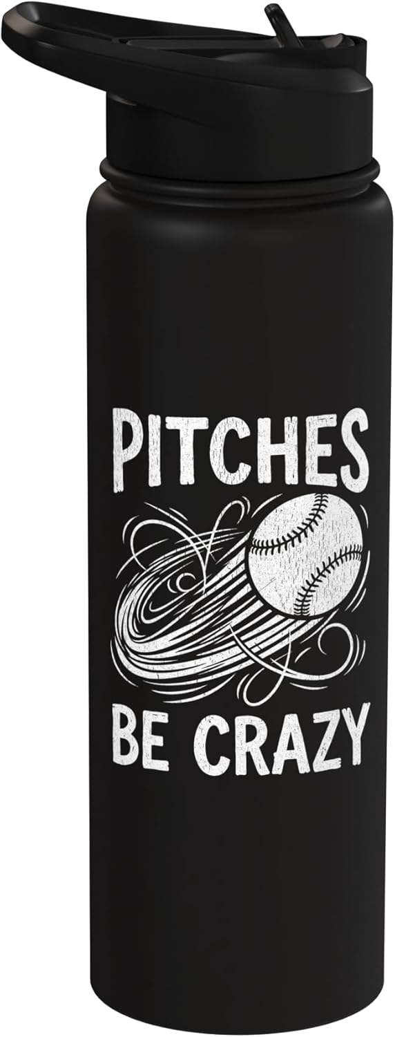 Botella de agua acero inoxidable aislada para béisbol