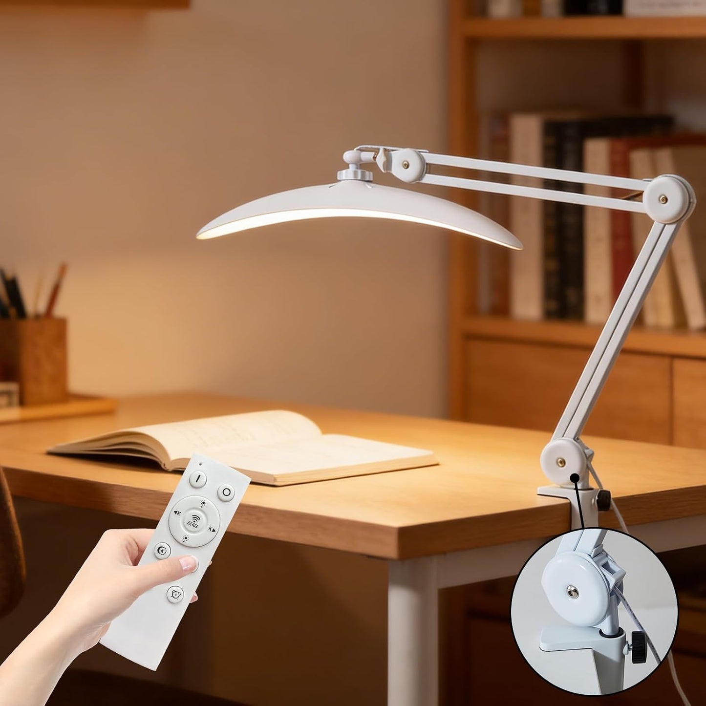 Lámpara escritorio LED 48W 3 temperaturas CRI 95 diseño curvado