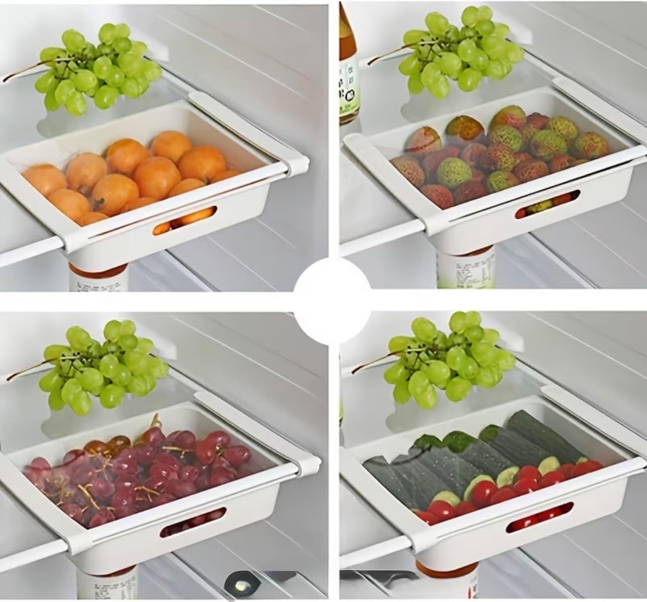 Cajón de almacenamiento de huevos ajustable para refrigerador