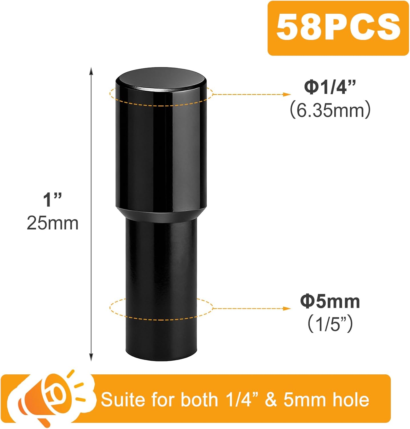 Clavijas estante doble diámetro con fundas silicona 0.197pulg