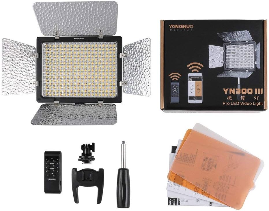 Panel luz LED video cámara 12V2A 5600K ajustable