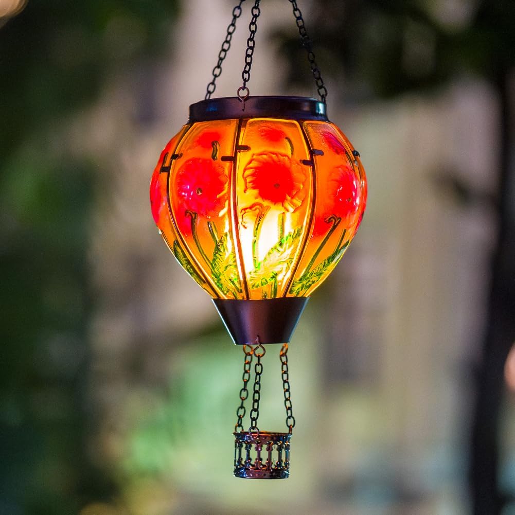 Farol decorativo con flores
