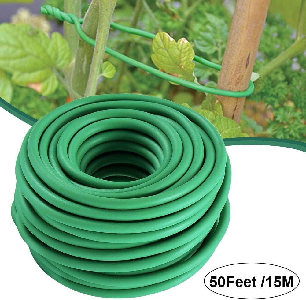 Lazos TPR para plantas jardín 50pies 0.2pulg verde
