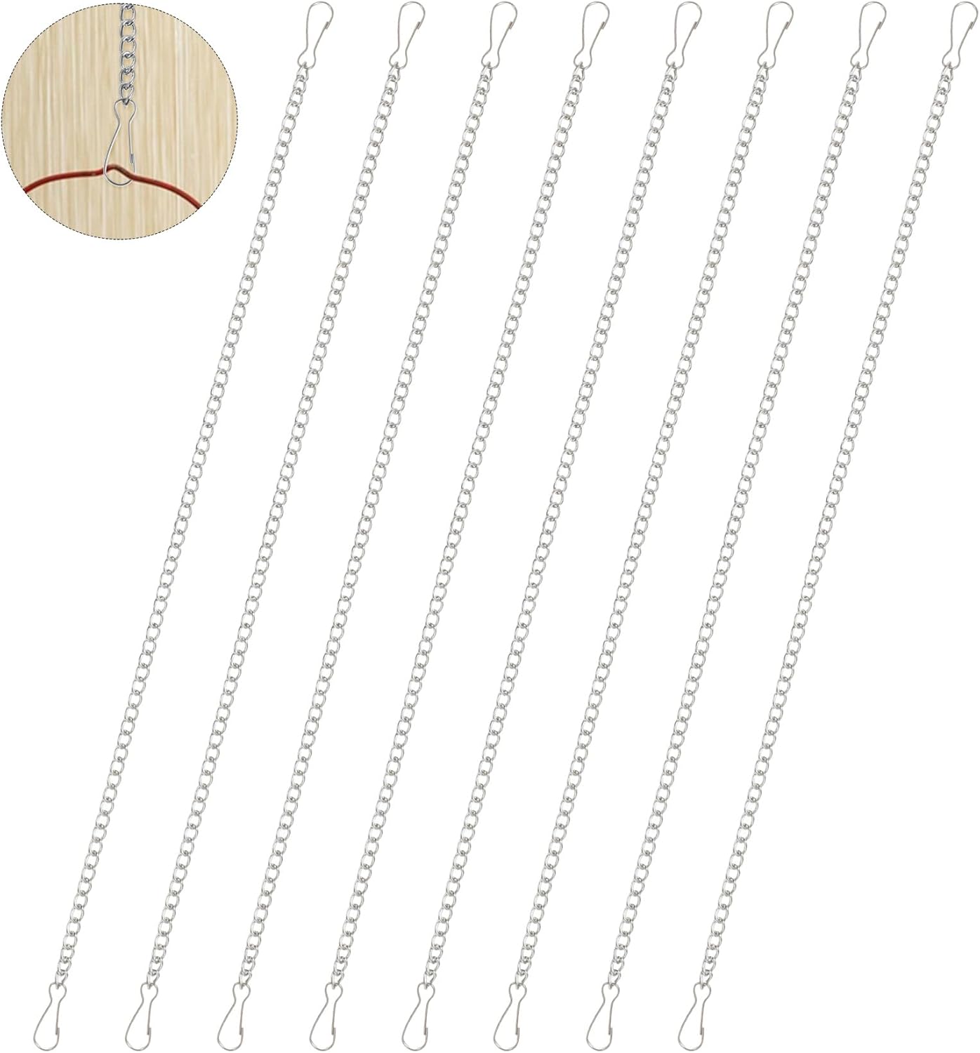 8 Cadenas Colgantes Decorativas con Ganchos 20pulg