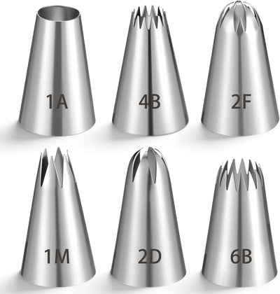 6 Pzas Puntas Tubo Acero Inox para Glaseado Pasteles