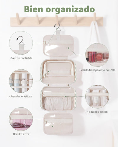 Neceser colgante mujer bolsa maquillaje viaje cuadros