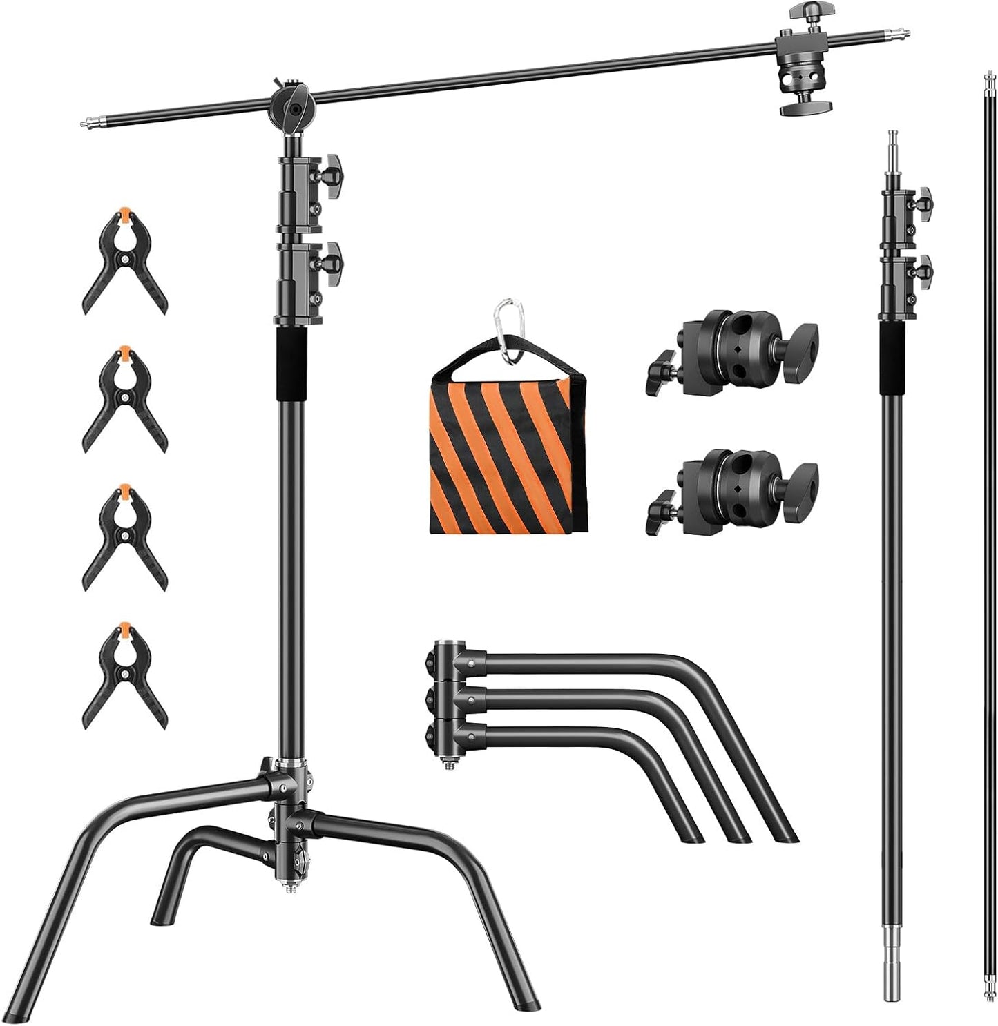 Soporte C 210cm acero inox para luz estudio