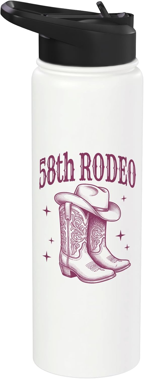 Botella de agua aislada de acero inoxidable Rodeo de cumpleaños