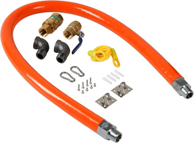 Kit conector gas 48pulg 3/4 con codos y válvula latón
