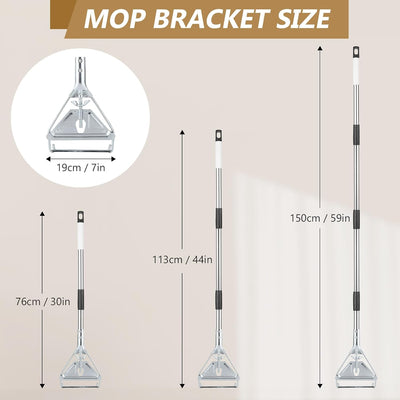 Mango trapeador industrial acero inox 59pulg reemplazo universal