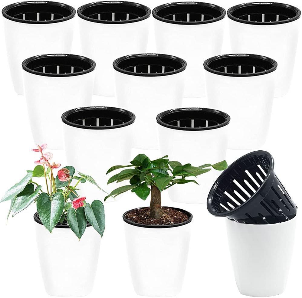 Set 12 Macetas Riego Automático Plástico 4pulg