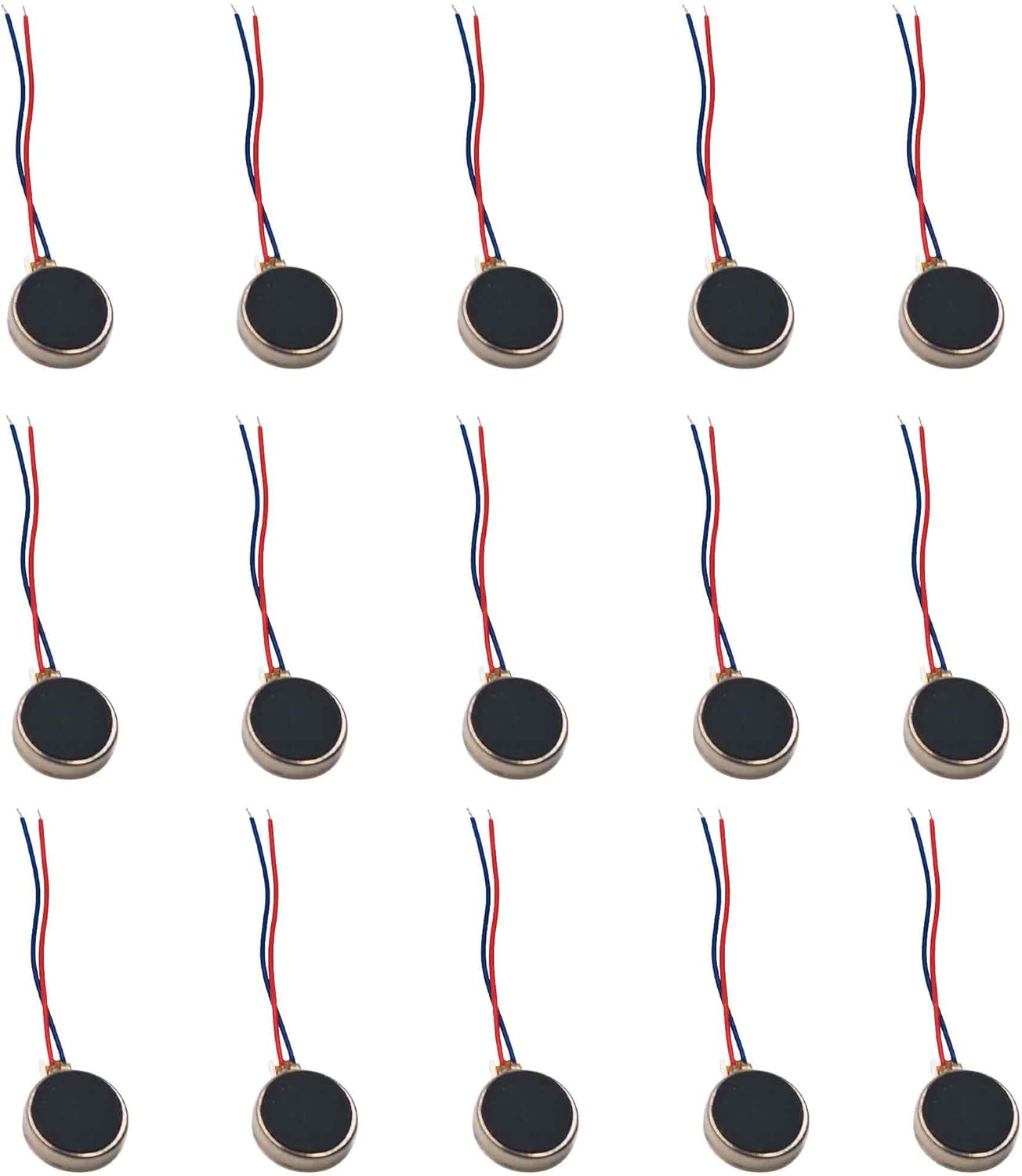 15 Pzas Motor Vibratorio 10000RPM Botón Moneda con Cables