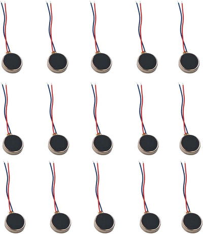 15 Pzas Motor Vibratorio 10000RPM Botón Moneda con Cables