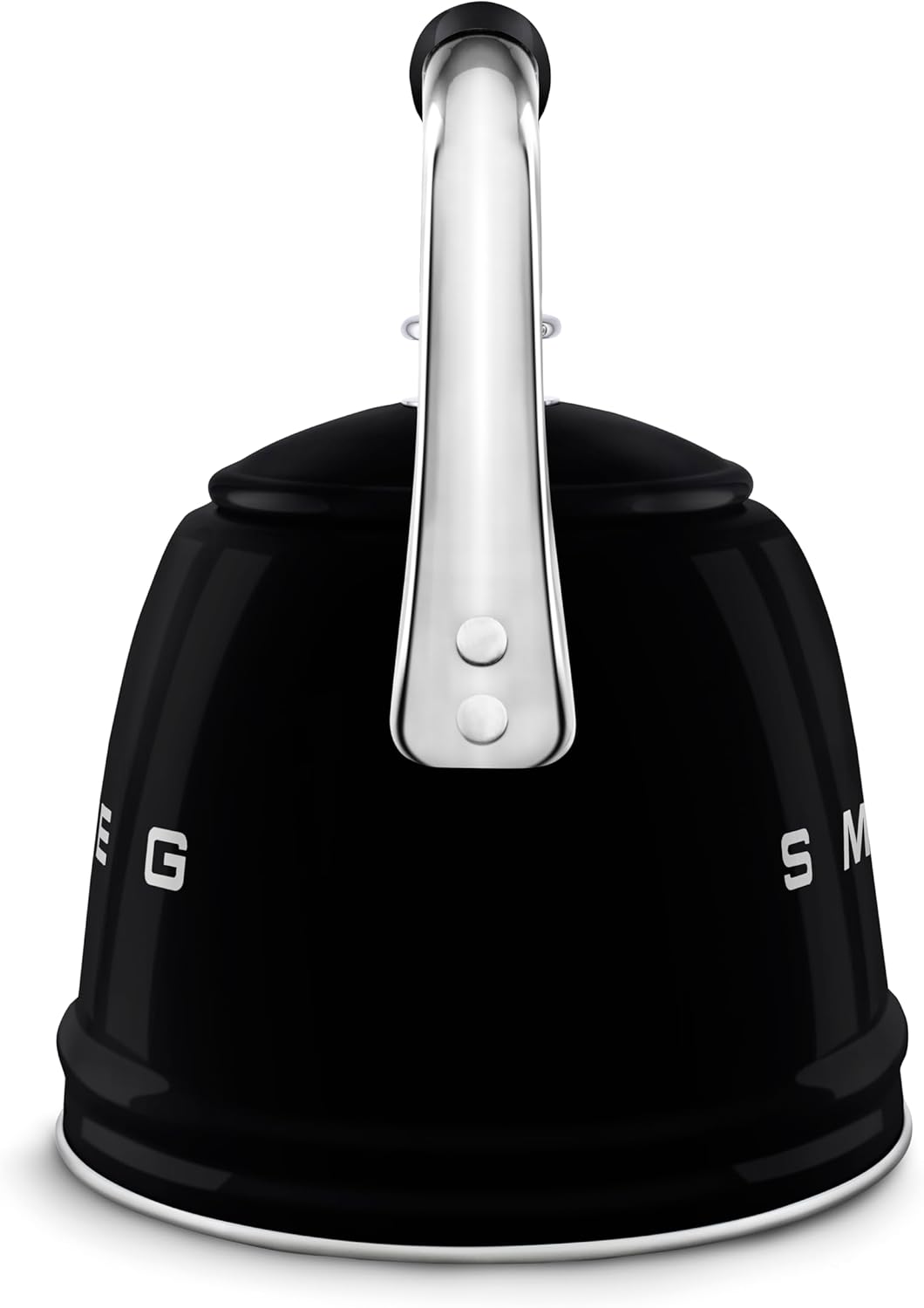 Hervidor Silbante Negro Brillante Estilo Retro