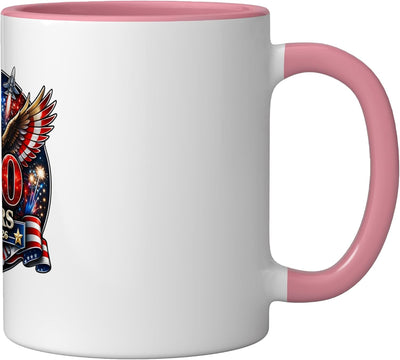Taza cerámica patriótica de águila para el 4 de julio 1776-2026