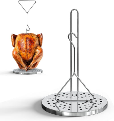 Kit soporte freidora pavo acero inox con gancho y base perforada