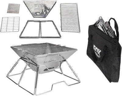 Parrilla plegable acero inox para barbacoa de carbón