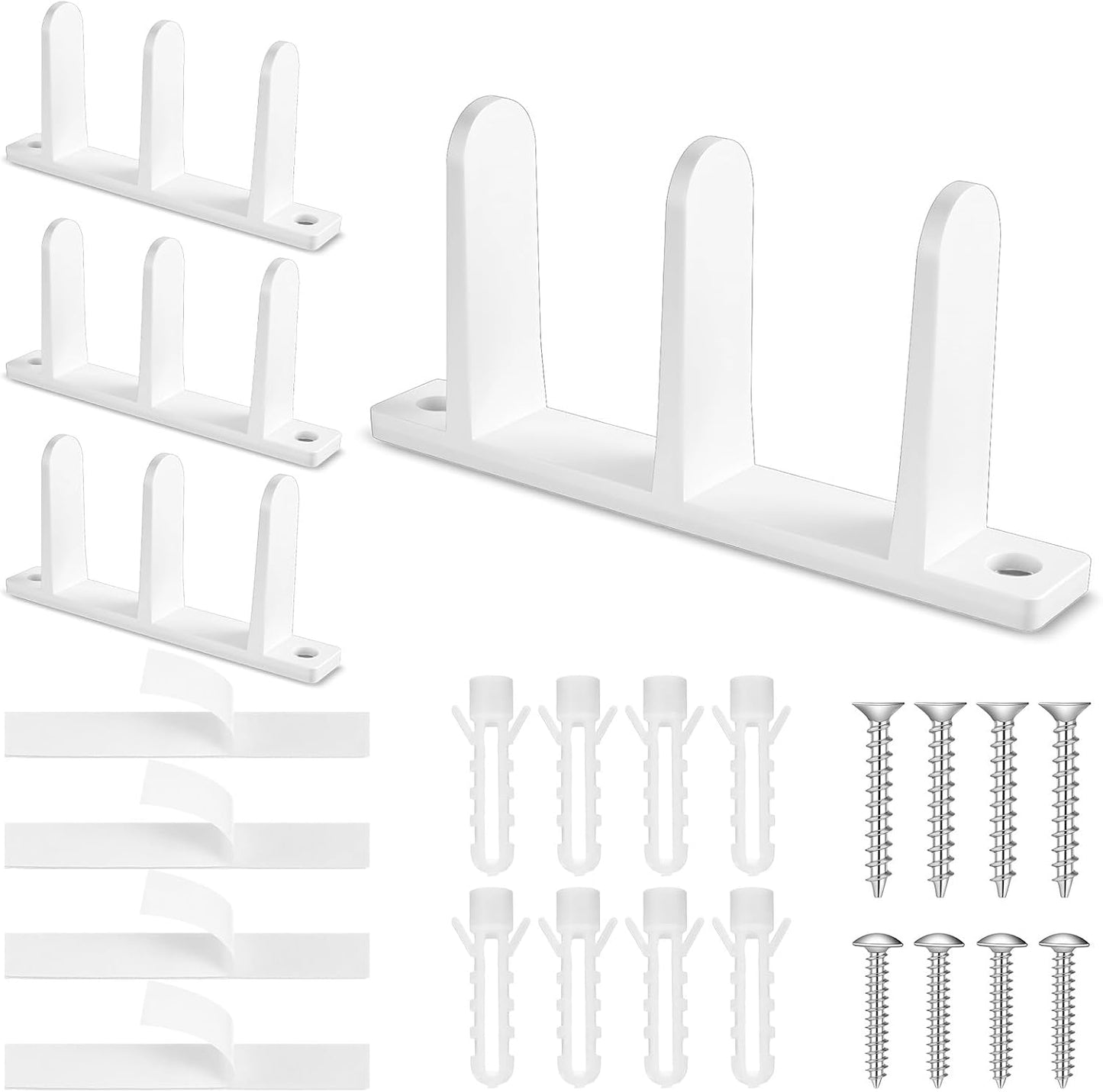 4 Guías suelo puerta corrediza armario PVC blanco 1-3/8pulg