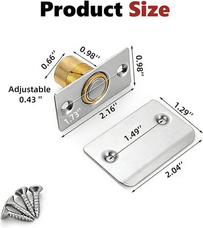 Accesorios magnéticos puerta armario acero inox plateado set 2