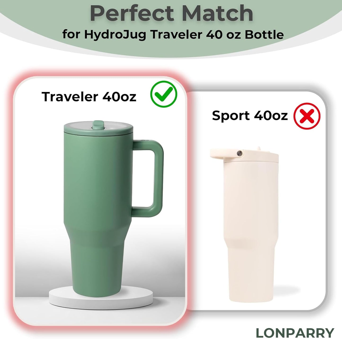 Paquete de 6 popotes reutilizables para HydroJug Traveler de 40 oz