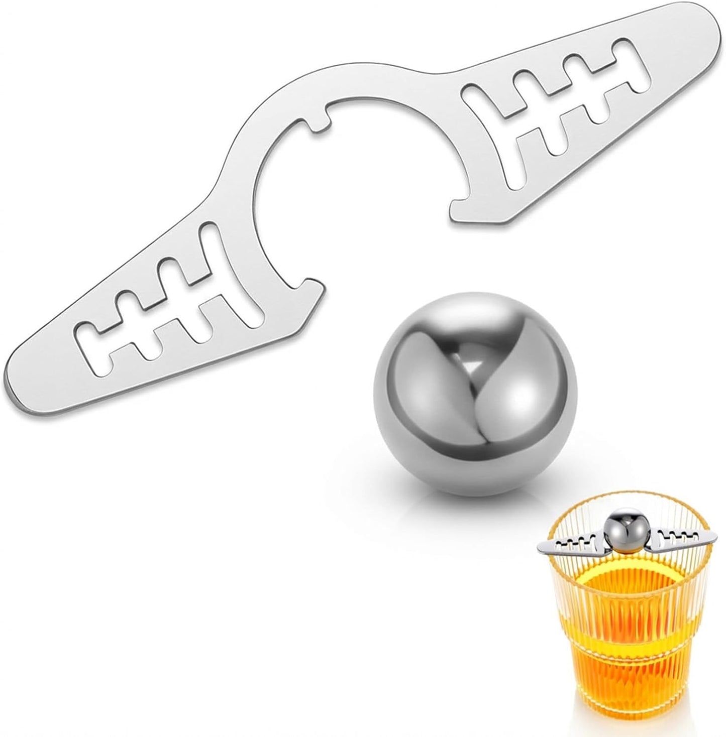 Set 2 Bolas Acero Inox Enfriamiento Cócteles Plata