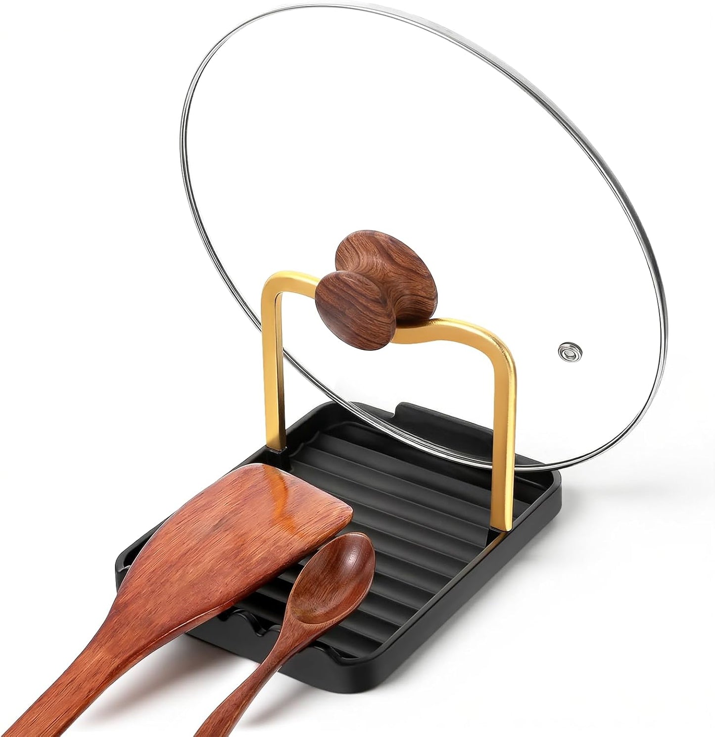 Soporte para cuchara y tapa de olla, almacenamiento multifuncional para encimera