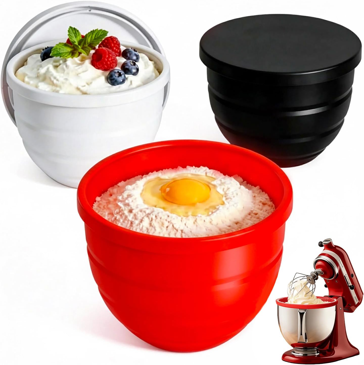 3 Pzas Forros Silicón Mezclador KitchenAid 5qt Plegable