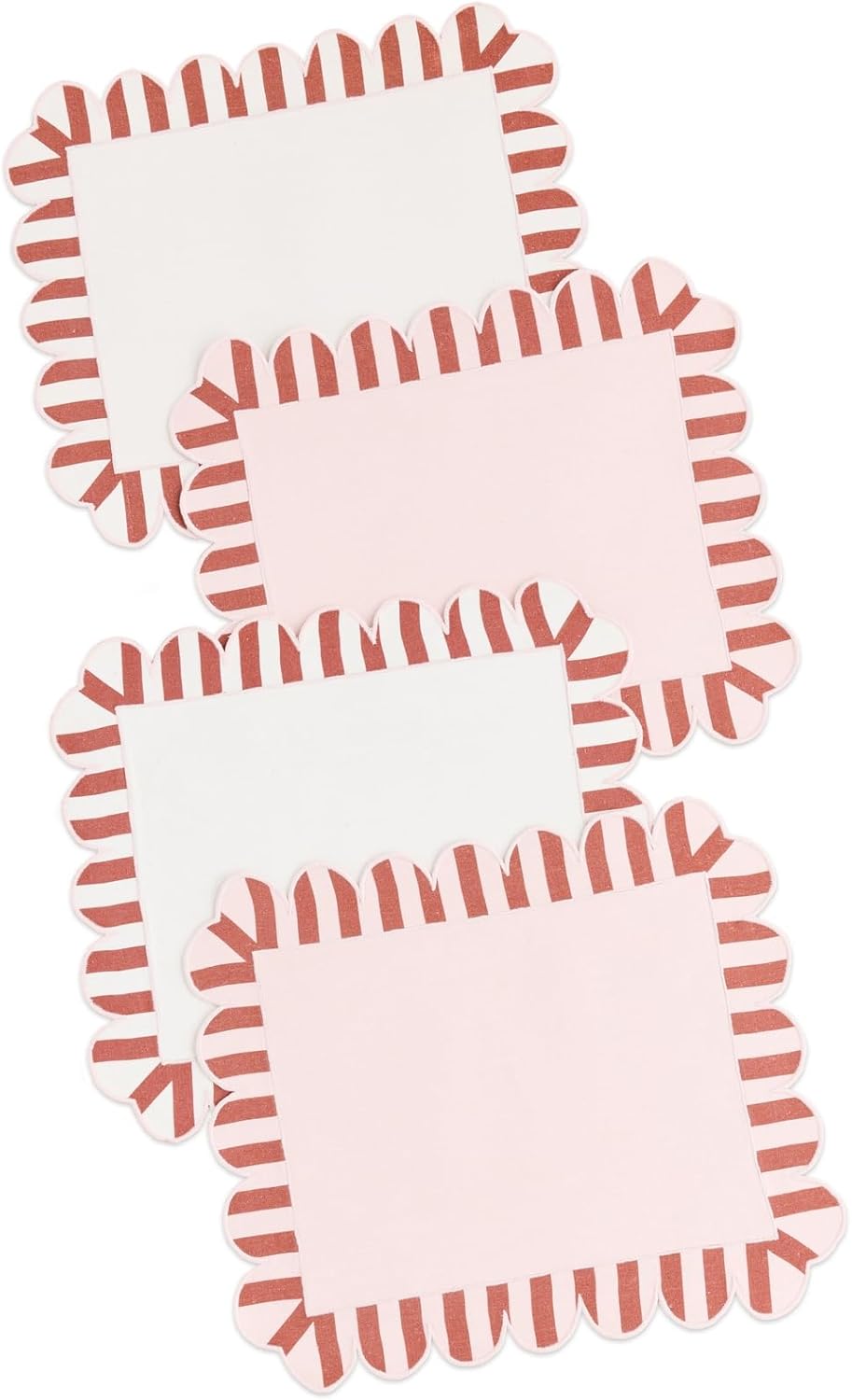 Set 4 servilletas doble cara estampado con volados