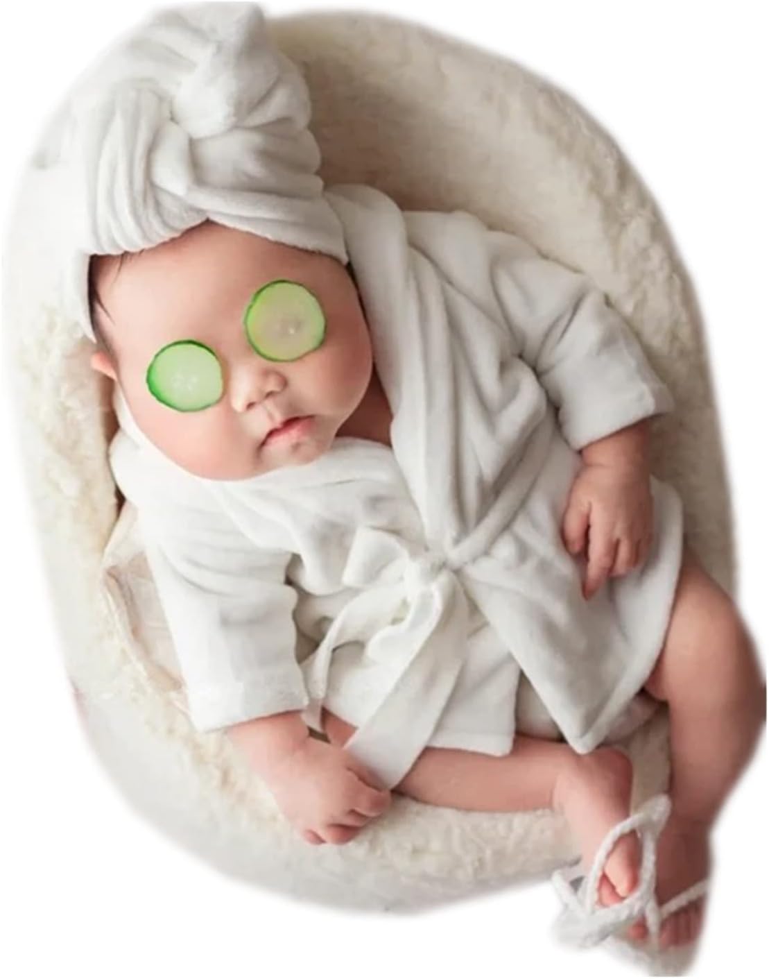 Accesorios foto bebé bata toalla rodaja pepino