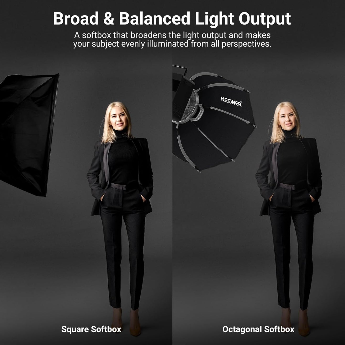 Soporte octogonal softbox 17.7pulg comp Aputure 150c Godox SL60w