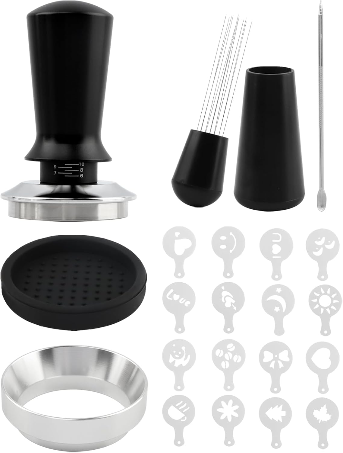 Kit accesorios espresso 2.008pulg con resorte WDT embudo Longhi