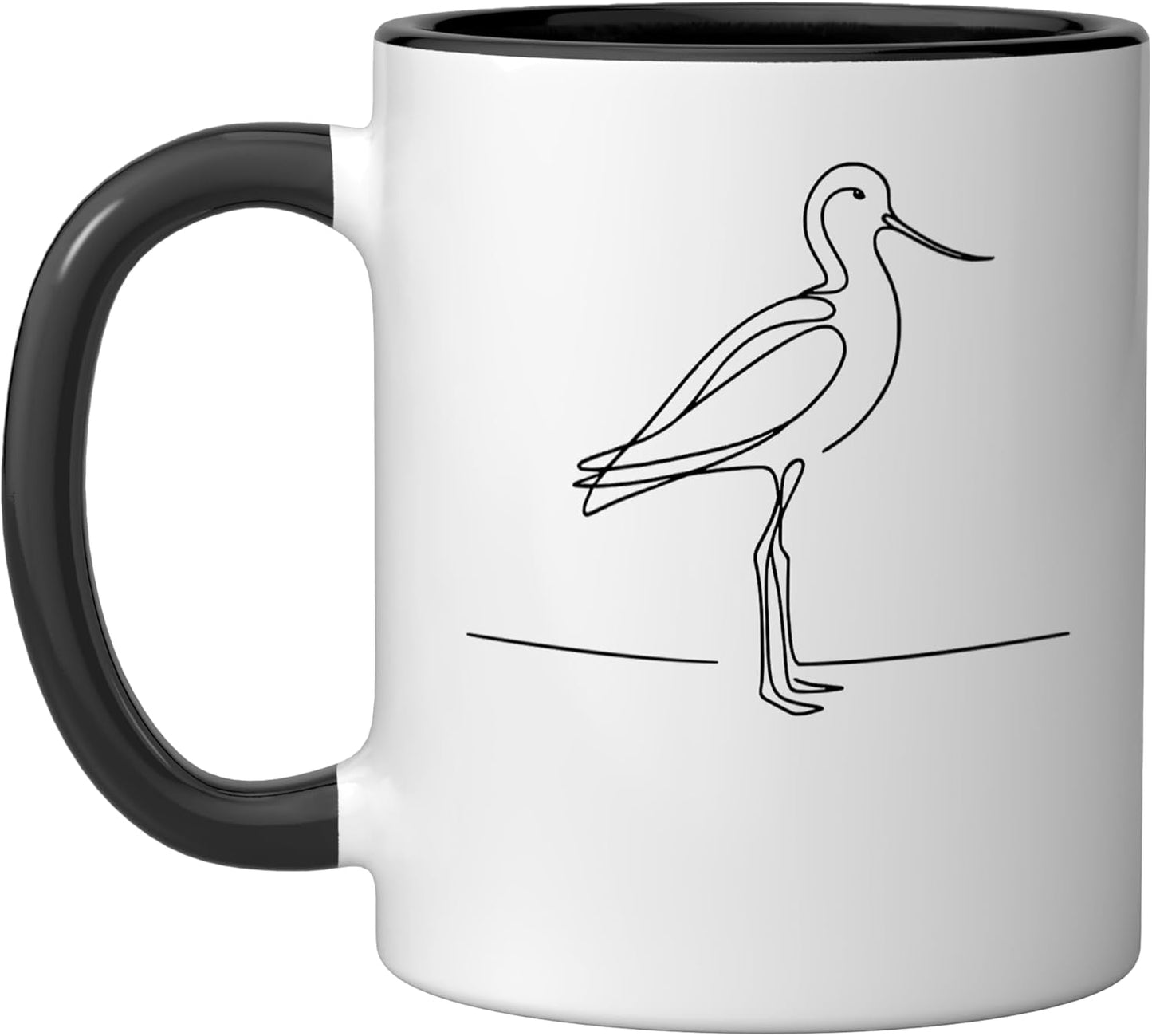 Taza Cerámica para Observar Aves Negro/Blanco
