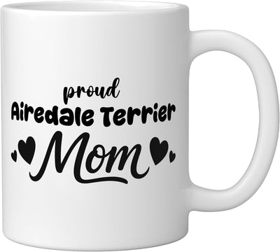 Taza cerámica para amante del perro Airedale Terrier blanco