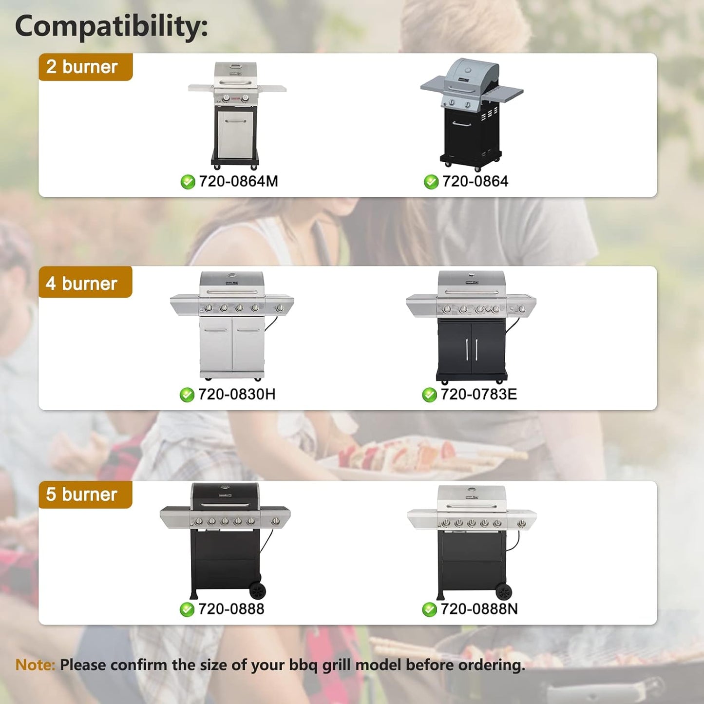 Kit repuesto parrilla Nexgrill 720-0830H acero inox