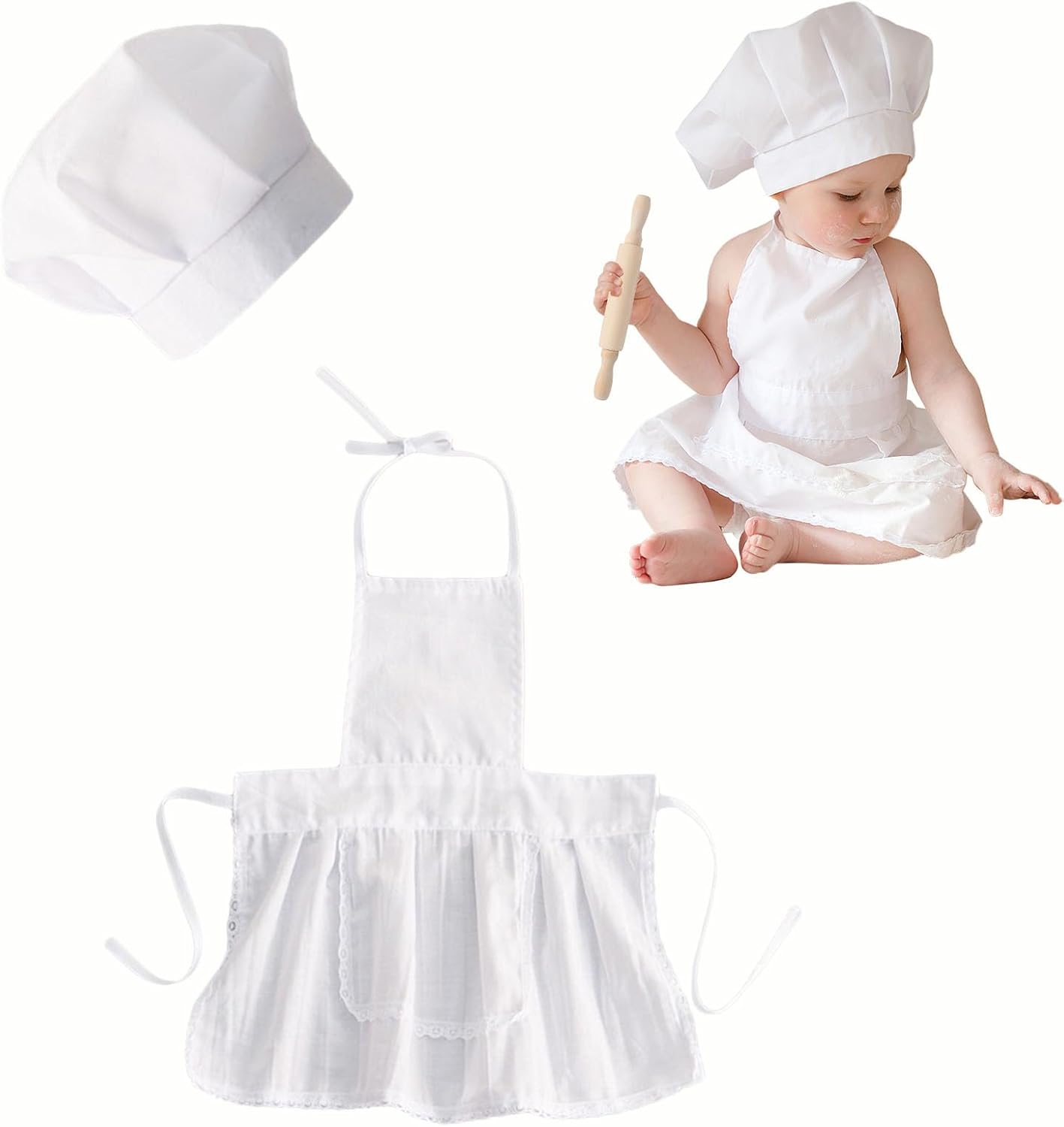 2 Pzas Accesorios Foto Bebé Chef Sombrero Delantal