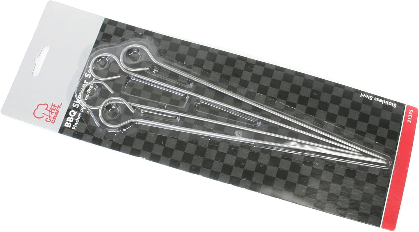 Juego 4 Brochetas Acero Inox 9pulg Barbacoa