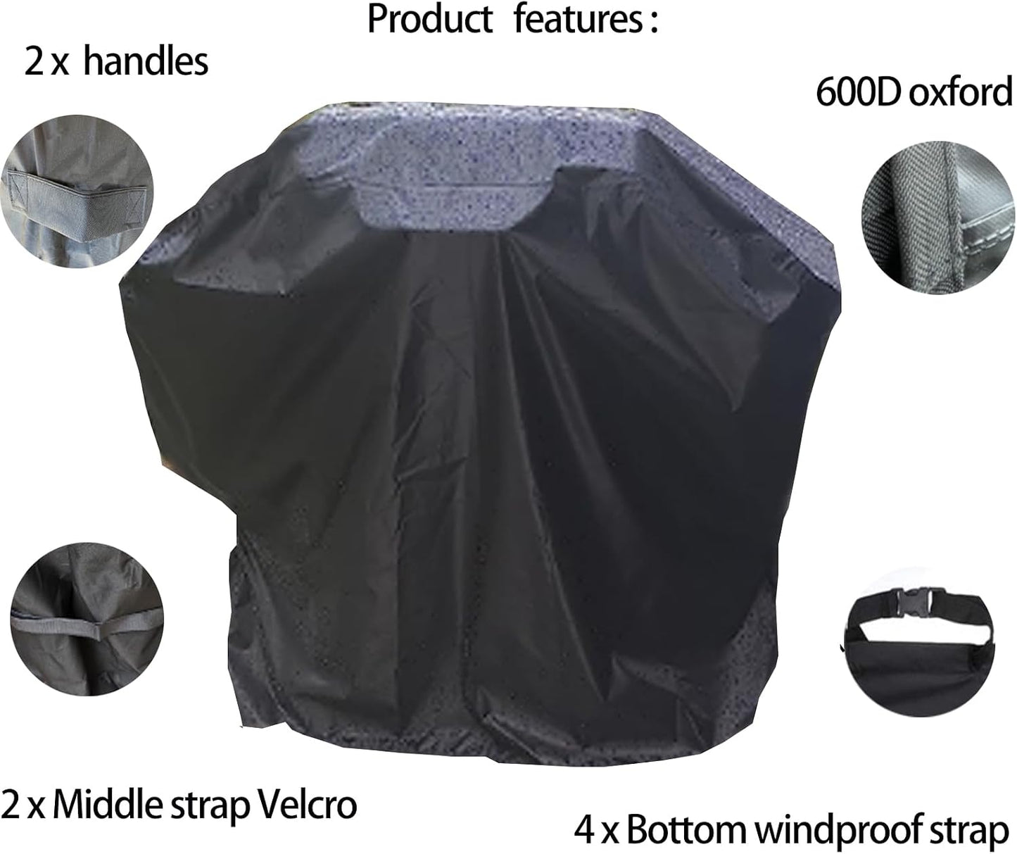 Funda parrilla gas 60x24x42pulg 600D resistente Weber