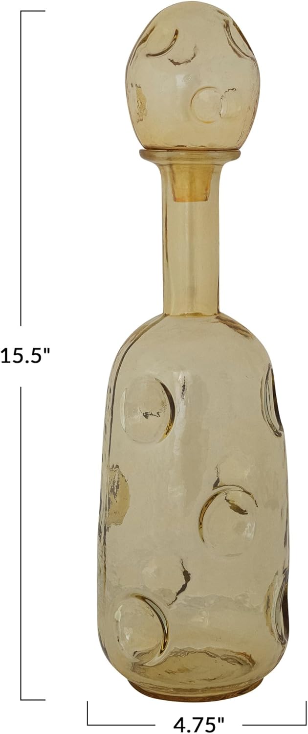 Decantador Vidrio Orgánico 1.75qt Con Tapón Ámbar