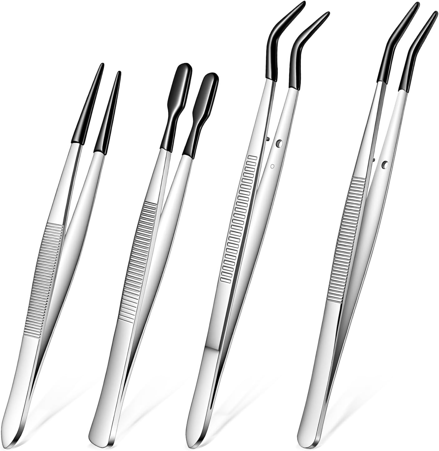 Set 4 Pinzas Goma PVC Punta Plana Manualidades