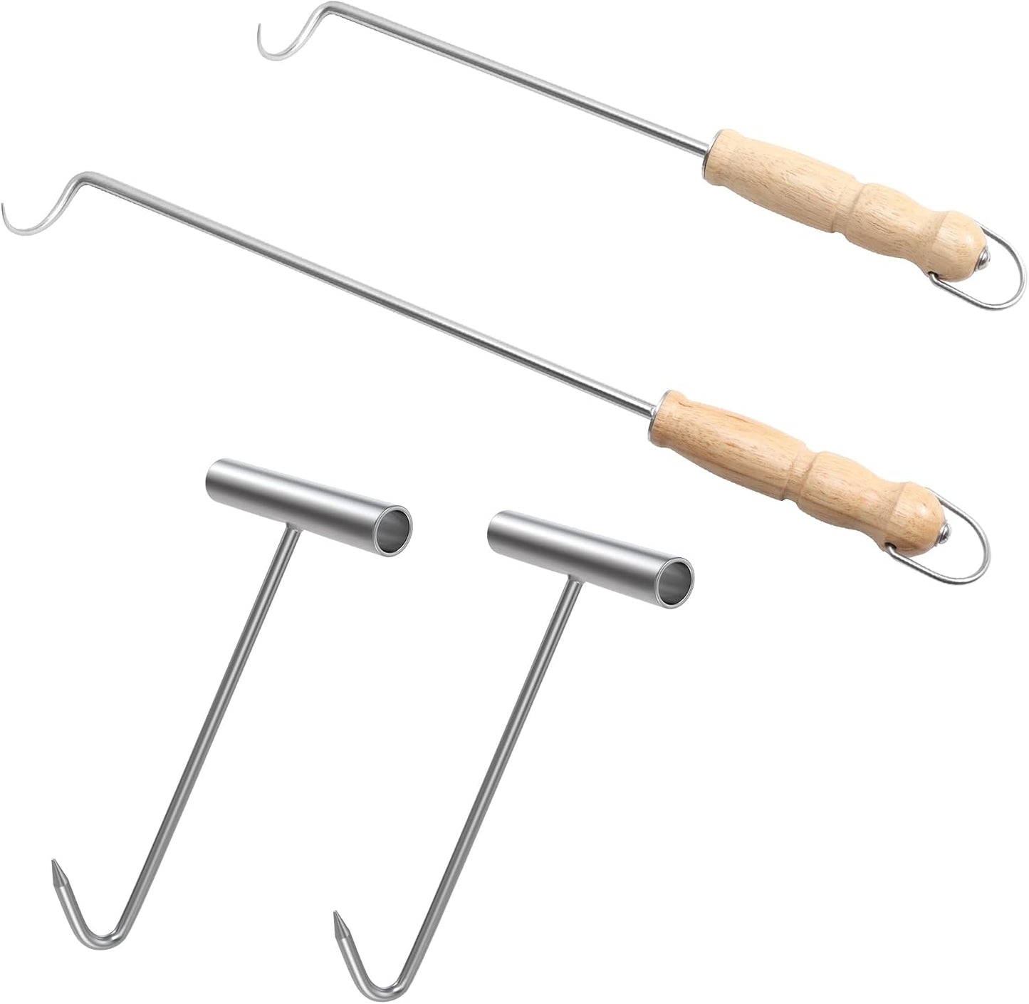 Ganchos carne acero inox y giratorios para carnicería cocina