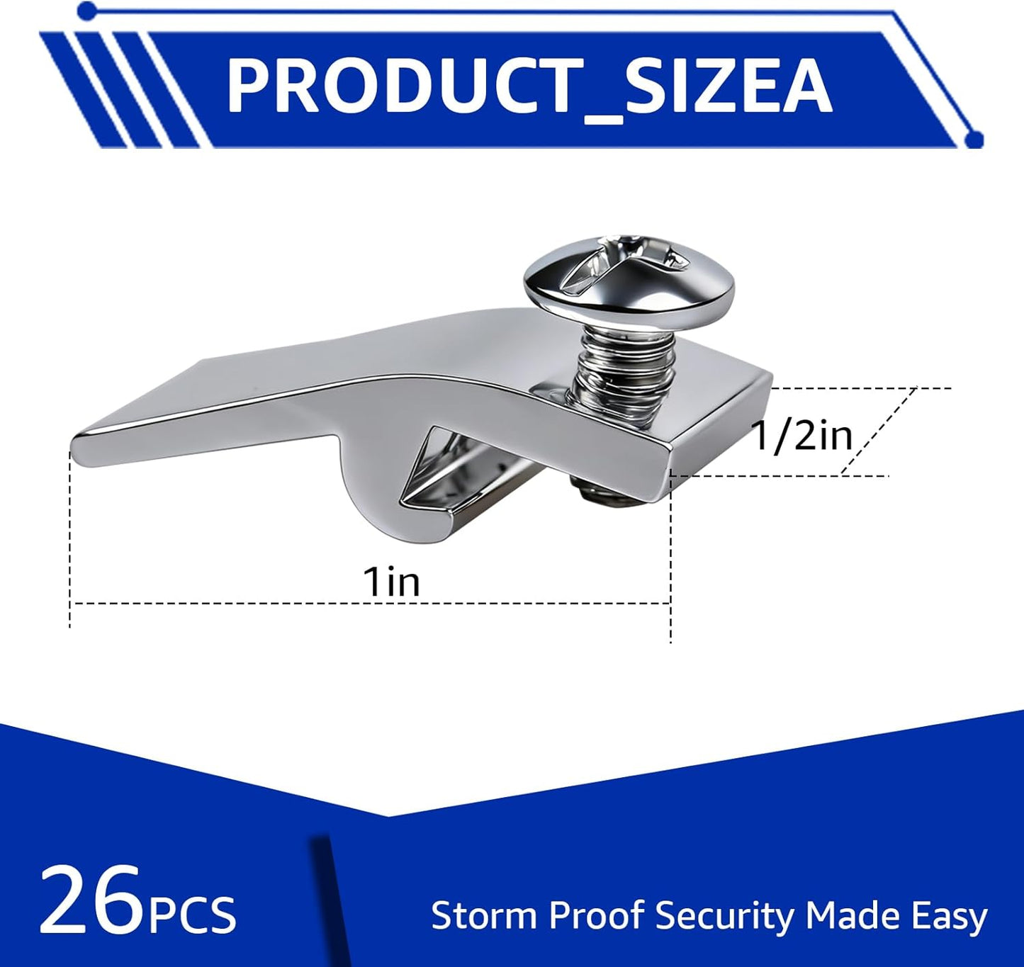 26 Pzas Clip Puerta Tormenta Aluminio Compensado