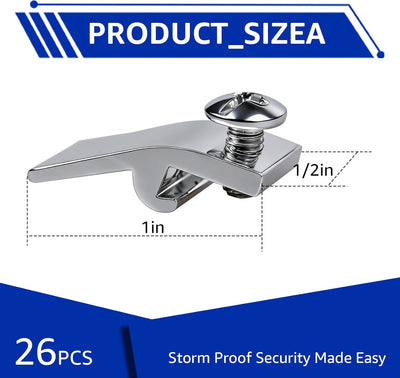 26 Pzas Clip Puerta Tormenta Aluminio Compensado