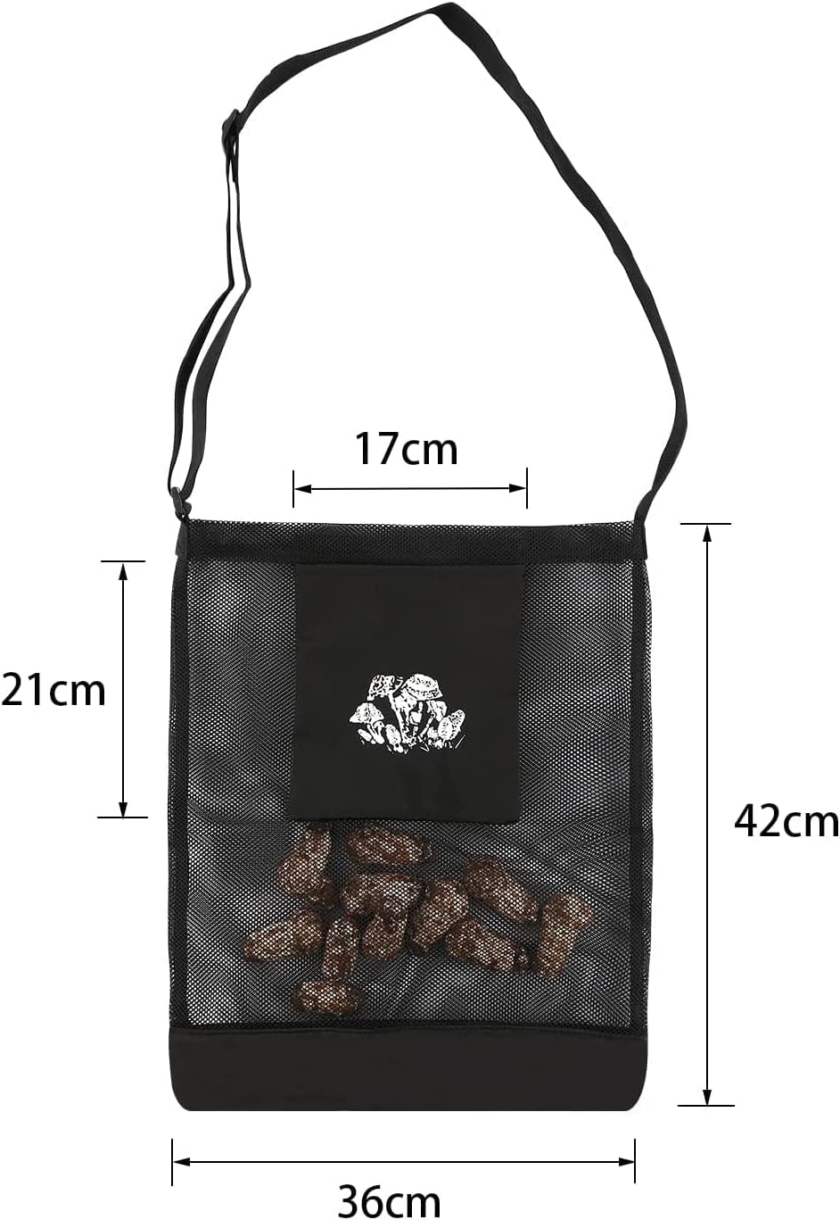 Cesta plegable para hongos y frutas de malla