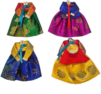 Set 4 imanes refrigerador hanbok coreano decorativo colorido