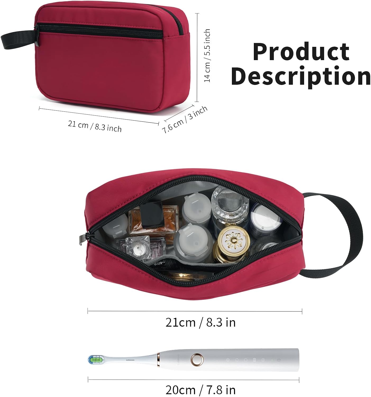 Neceser viaje resistente agua para hombres y mujeres