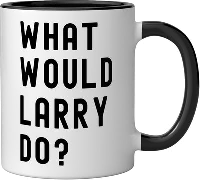 Taza de cerámica What Would Larry Do? Negro/Blanco