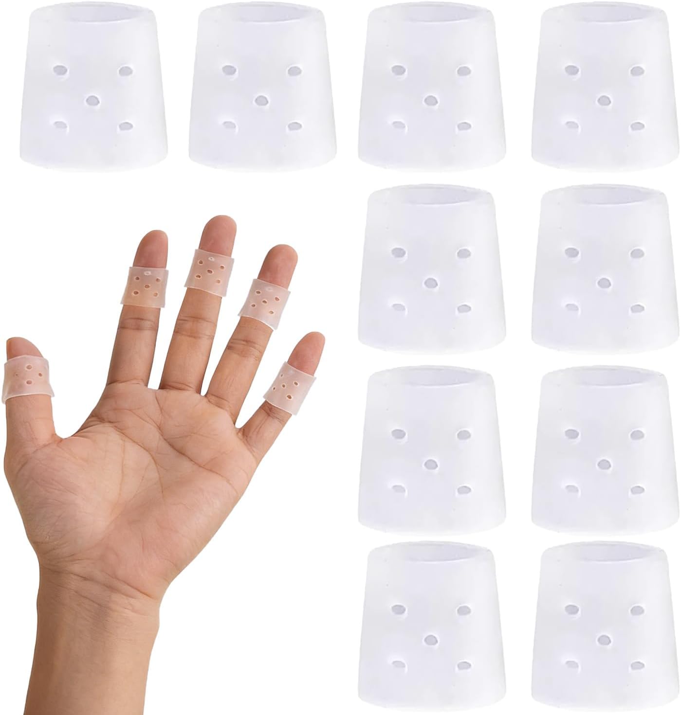 Pack 10 Protectores Silicona Dedos Escritura Zurdo